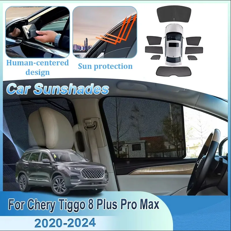 

Magnetic Car Sunshade For Chery Tiggo 8 Plus Pro Max 2020 2021 2022 2023 2024 Car Curtains Window UV Side Protection Sun Visor