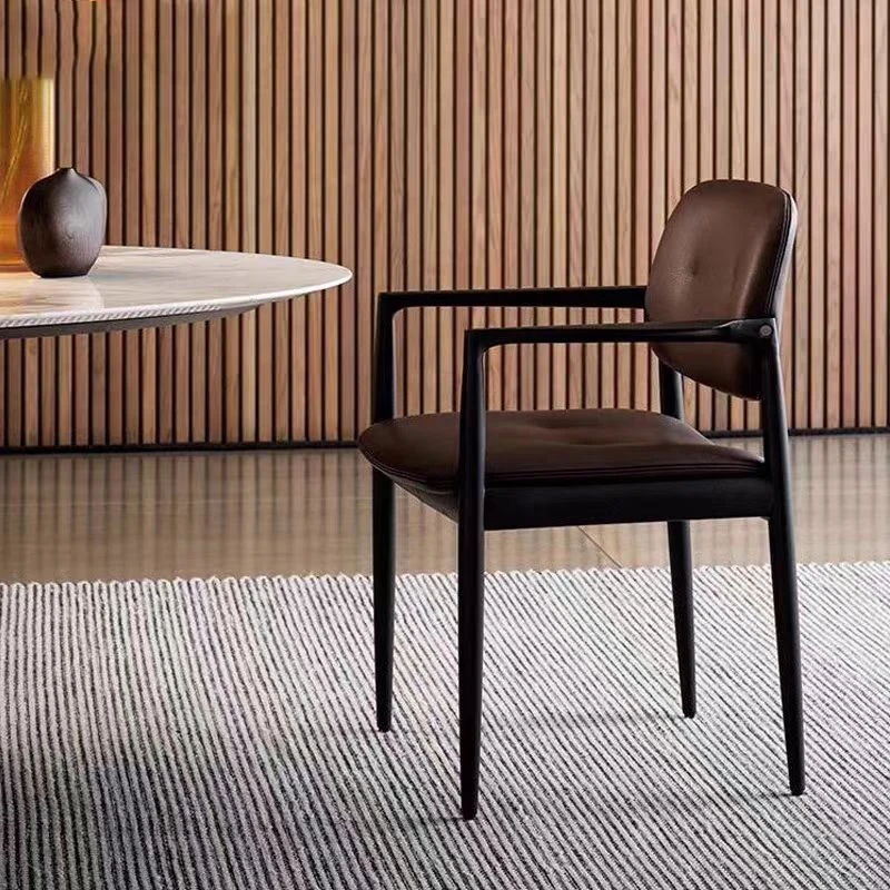 

Nordic Solid Wood Dining Designer Home Cafe Model Room Modern Minimalist With Armrests And Backrest Study Chair