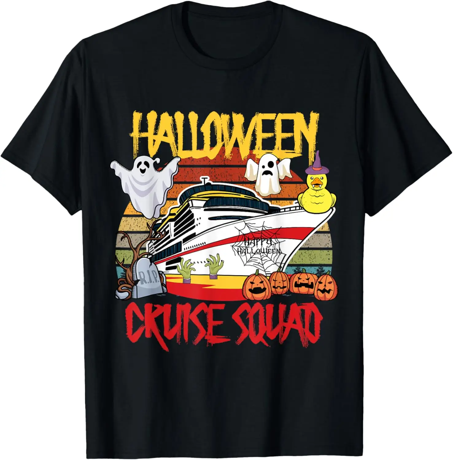 ฮาโลวีน Cruise Squad เป็ดยางล่าสัตว์เรือพายเรือเสื้อยืด