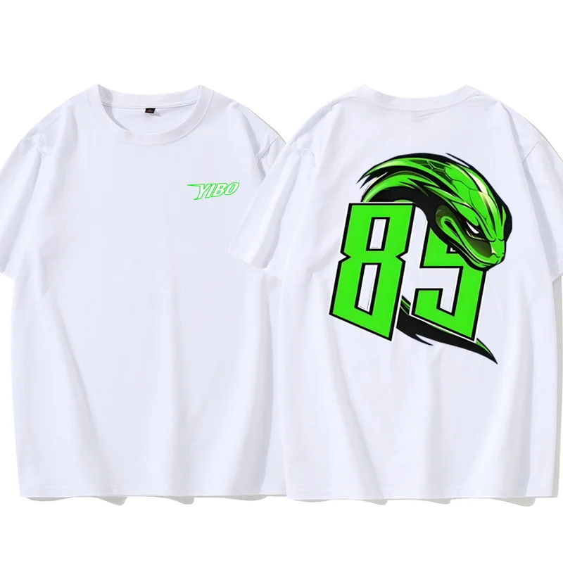 Wang Yibo No. 85 Racing Bamboo Leaf Green Snake Same Sle Short sleeve T-shirt Men's and Women's Cotton Loose Support Summer...