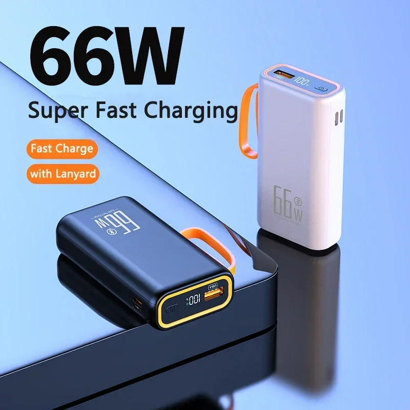 

20000mAh Power Bank 66W Super Fast Charging For iPhone 16 15 Huawei P50 Xiaomi Samsung PD 20W External Battery Charger Powerbank