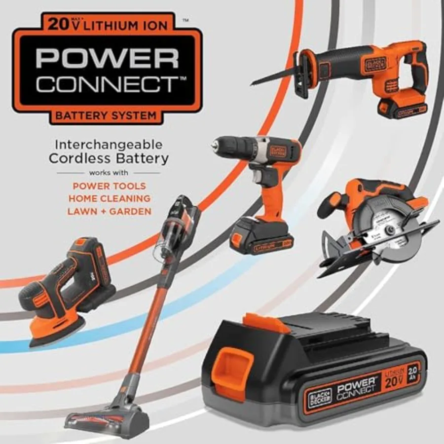 Kit de cortacésped inalámbrico de 20 V MAX, cargador de batería de 1,5 Ah incluido BCED400C1
