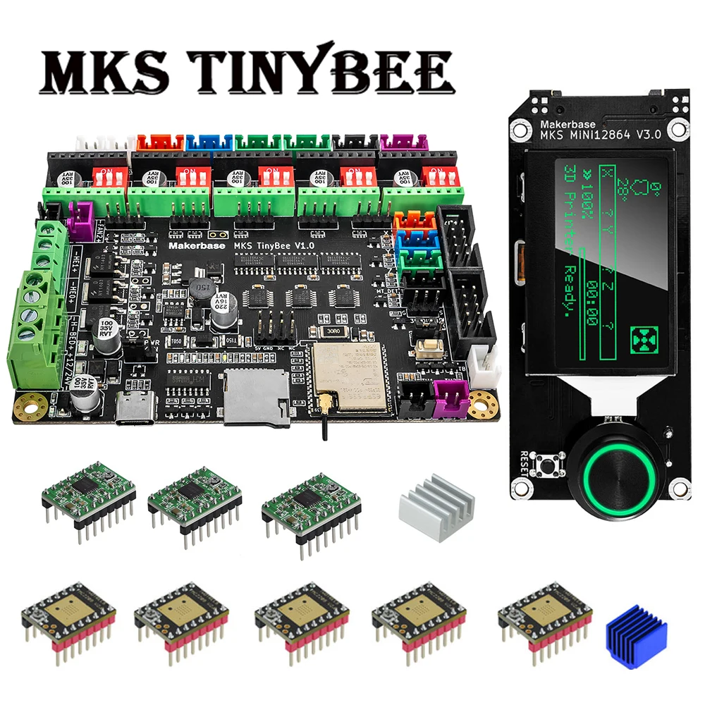 Makerbase MKS TinyBee 마더보드, 32 비트 3D 프린터 제어 보드, ESP32 MCU 3D 프린터 부품, 3D 터치, Wifi 웹 제어