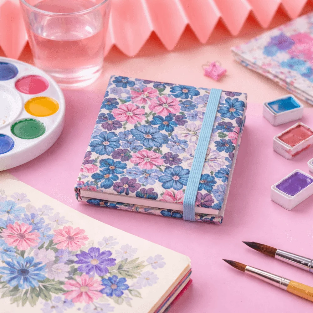 300gsm Wood Pulp Watercolor Sketchbook Fine Grain Texture Thickened Paper Mini Watercolor Book Square Shape 6cm Size
