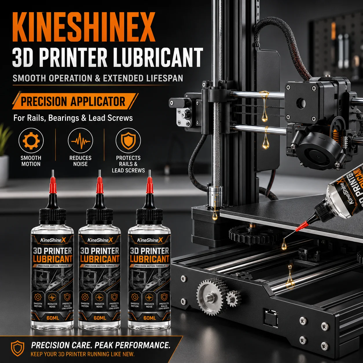 3D Printer Lubricant–Precision Motion Formula for Rails,Bearings & Lead Screws,Reduces Noise,Smooths Motion, Protects Components