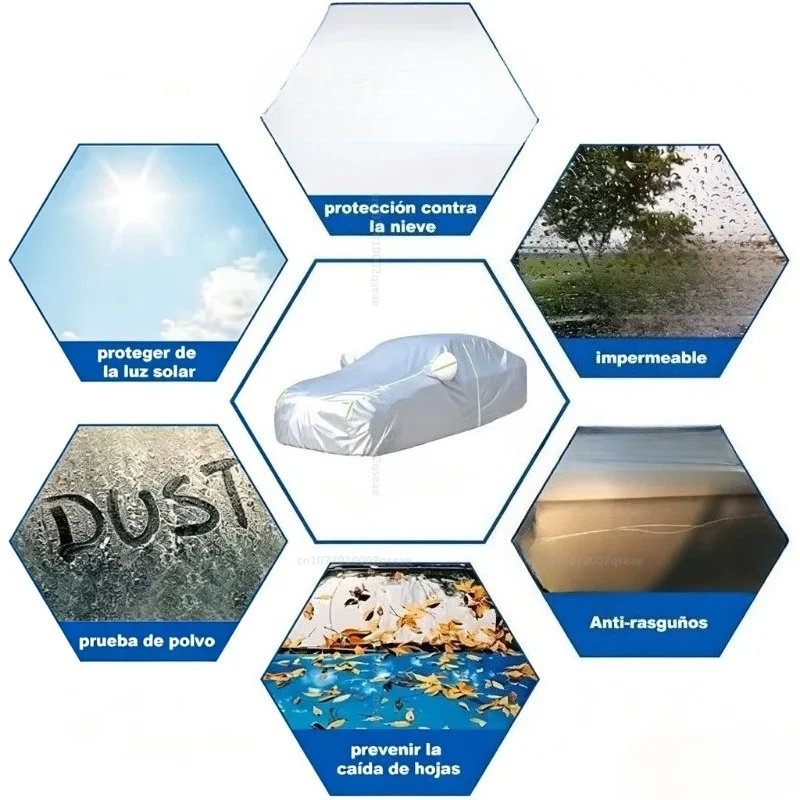 Outdoor-Vollabdeckung für Changan Deepal S05 mit reflektierenden Streifen, wasserdicht, schneesicher, staubdicht, UV-Schutz, Auto-Zubehör – Detail 2