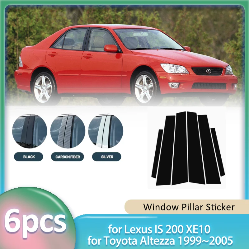 Window Trim Sticker for Lexus IS 200 XE10 Toyota Altezza 1999~2005 Carbon Fiber Car B C Pillar Post Cover Door Part Accessories