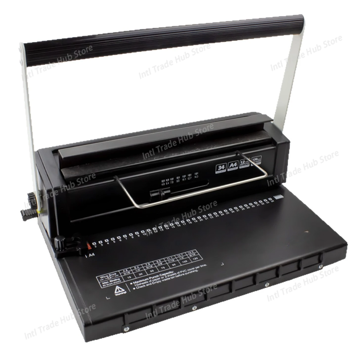 W12M 34-Hole Wire & Twin Loop Binding Machine, Punching & Manual Coil Binding Tool