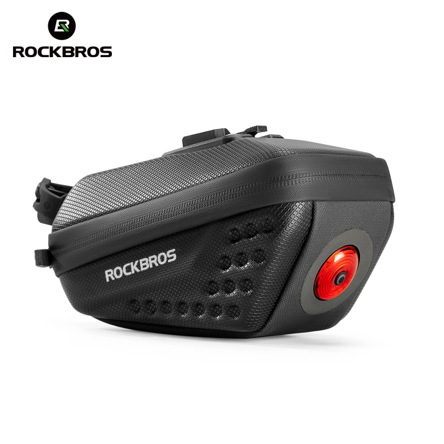

ROCKBROS Bicycle Bag Waterproof Bike Saddle Bag Hard Shell Bag with Taillight 5 modes Bicycle Saddle Bag Scratch-resistant Bag