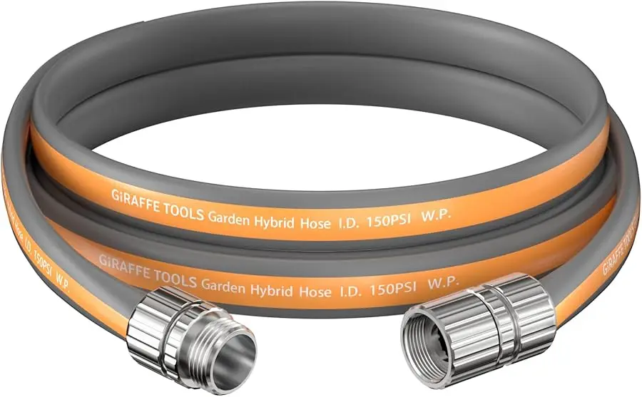 

Садовый шланг 5 футов, легкий плоский водяной шланг 5/8 дюйма, нестандартная длина, гибкий, герметичный гибридный шланг с наружной резьбой F