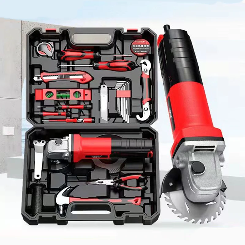 Hot Selling Red Multi in One Tool Set Electric Micro Angle Grinder Tool Set