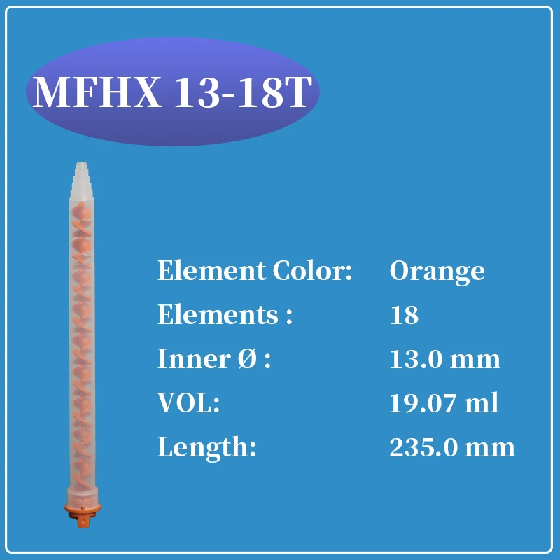 

Статический смеситель MFHX 13-18T Sulzer Mixpac, насадки, одноразовая насадка для смешивания клея для двухкомпонентного картриджа, 50 шт.
