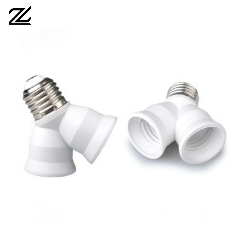 Light Lamp Bulb Socket Creative E27 To 2-e27 Lamp Holder Extender Splitter Converter Plug High Quality Copper Contact Household