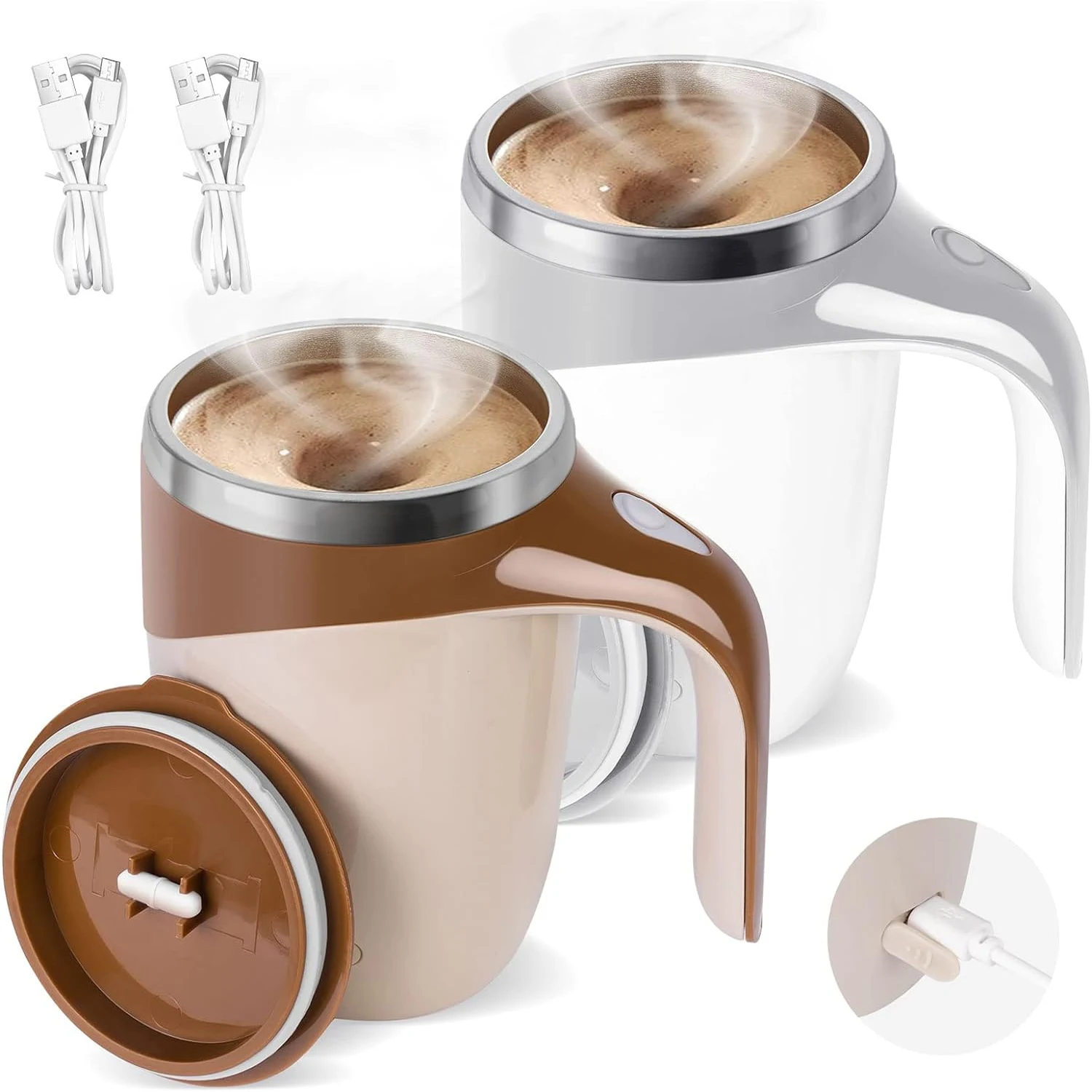 Taza mezcladora eléctrica, taza agitadora de café magnética ...