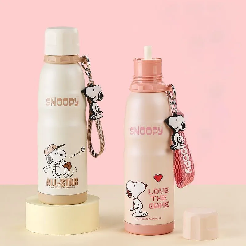 

New Snoopy Portable Sports Water Bottle Cute Cartoon Children's 316 Stainless Steel 600Ml Insulated Cup Holiday Gift