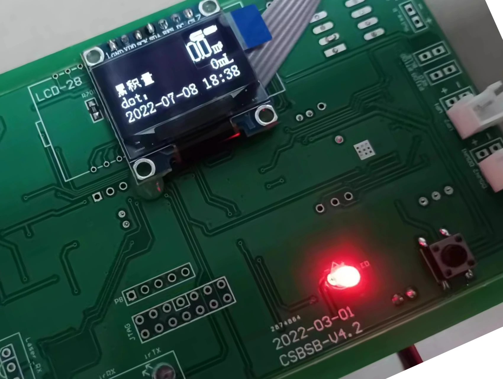 TDC-GP22 Ultraschall-Wasserzähler-Debugging-Entwicklungsplatine mit LCD-Display und Strömerteströhrenteil