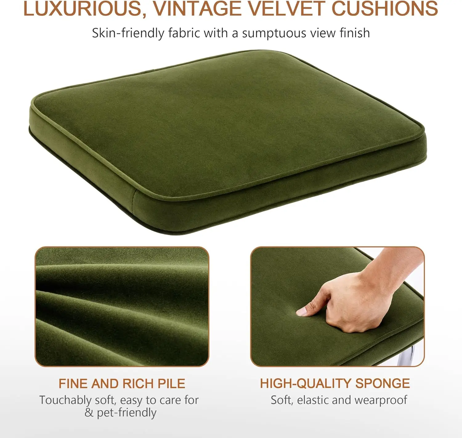 Natural Rattan Bar Stools Set of 2, 26'' Modern Boho Counter Stools, Velvet Counter Height Chairs with Solid Wood Back