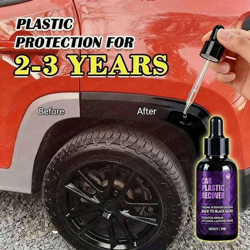 Car Plastic Restorer Back to Black Gloss Concentrate Enhancer Long-Lasting Coating Leather Renovator Auto Polish Care Cleaning