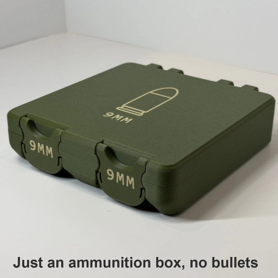 3D Printing 9mm Bullet Storage Box, Enthusiast Desktop Gift Collection，just An Empty Box