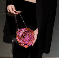 Rhinestone Stone Pattern Acrylic Rose Party Shoulder Bag Women Vintage Crossbody Evening Bag for Weddings