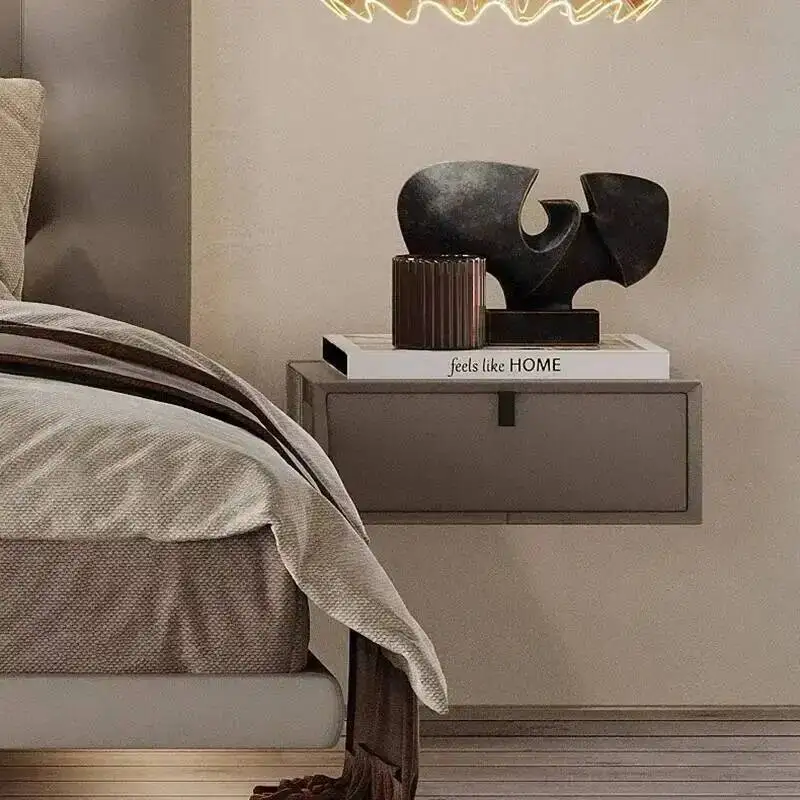 Bed Coffee Mesas Auxiliary Floating Nightstand Table Bedside Hanging Drawer Modern Bedroom Mesitas Auxiliares Cabinet Storage