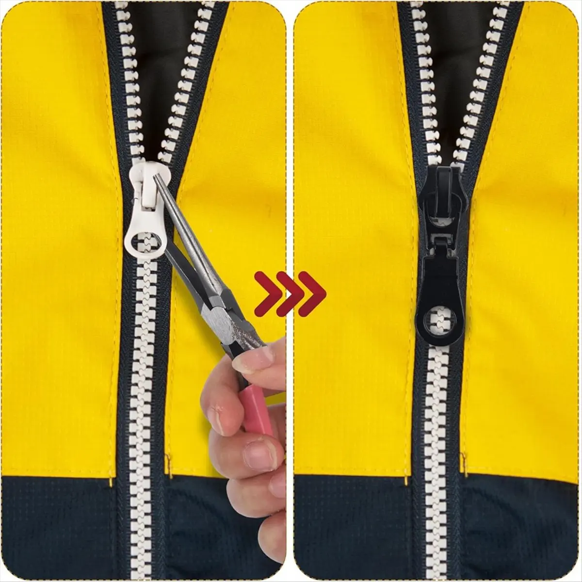 A56K 21Pcs Zipper Repair Kit, Zipper Replacement Slider & Zipper Pulls & Install Pliers Tool for Repairing Jackets Backpack