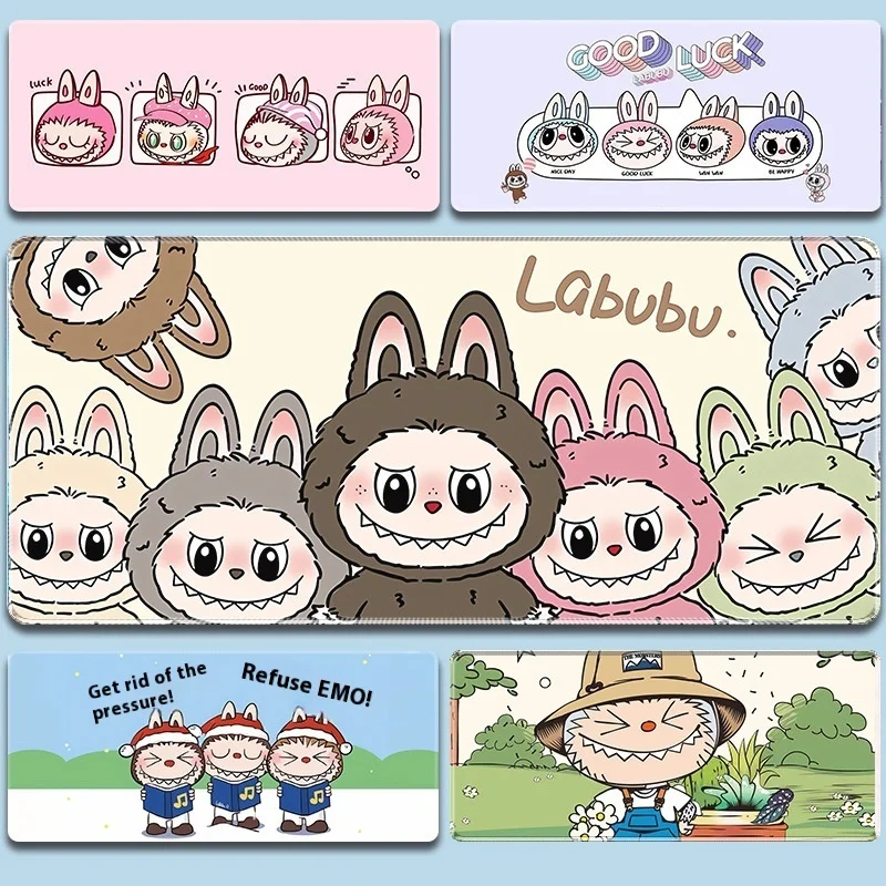 

Labubu Mouse Pad Super Large Cartoon Cute Computer Keyboard Pad Learn Girl Office Non-slip Desk Notebook Mousepad Animation Gift
