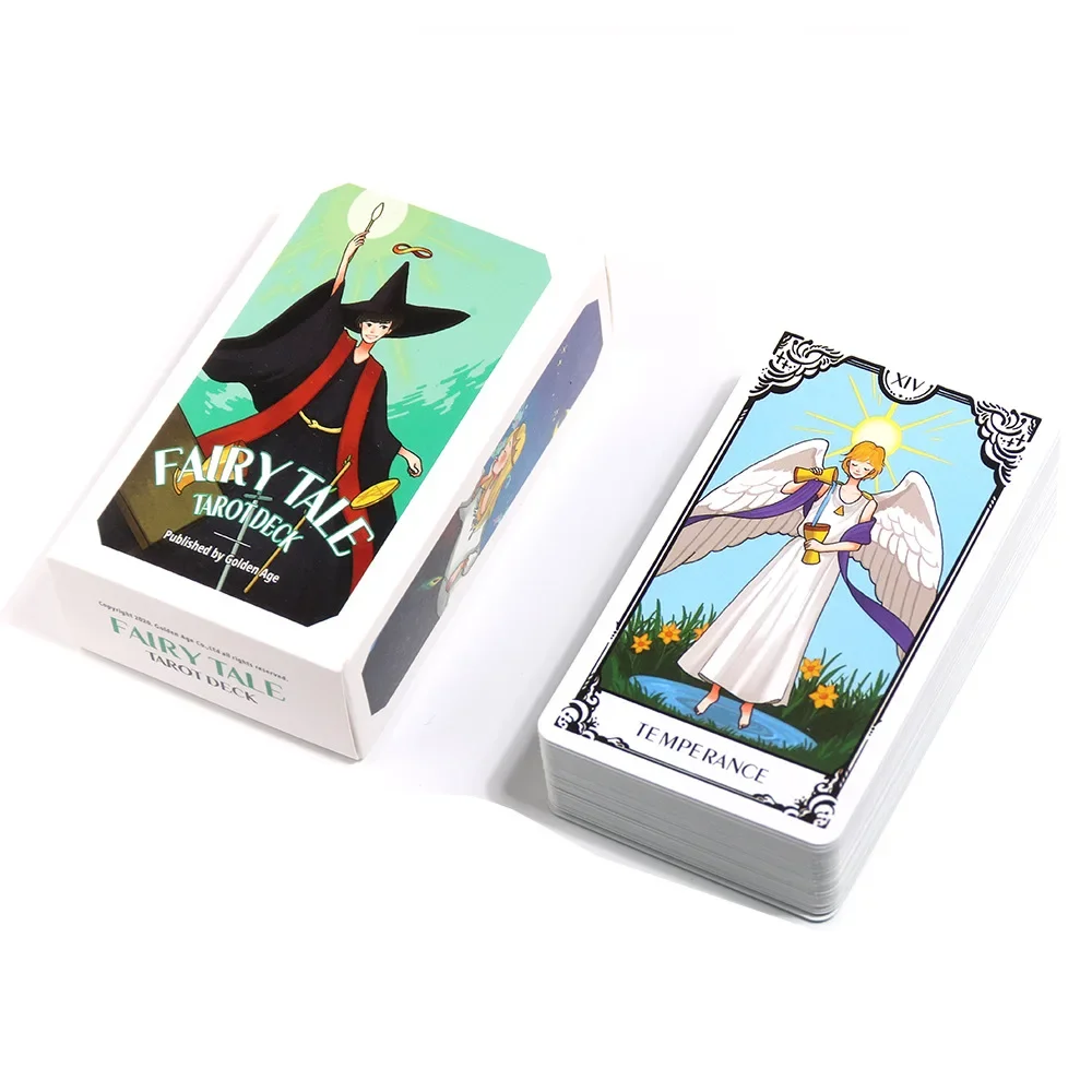 1 Uds. Baraja de Tarot de cuento de hadas para principiantes, juego de guía, 78 cartas, 6 cartas de cancha adicionales de animales lindos, juego de cartas
