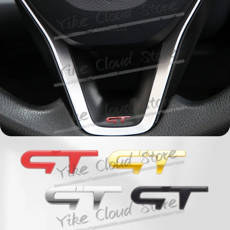 Car Interior Trim GT Sport Logo Steering Wheel Badge Sticker Dashboard Decals For Clio Kadjar Duster Captur Megane Twingo Satis