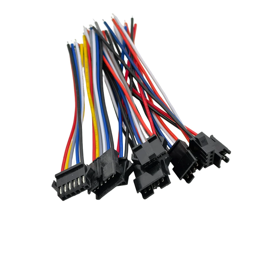 5Pairs 2/3/4/5/6 Pin SM JST Male and Female Plug Terminal Wire Cable Connector for 5050 3528 LED Light Strip 10/15/20CM