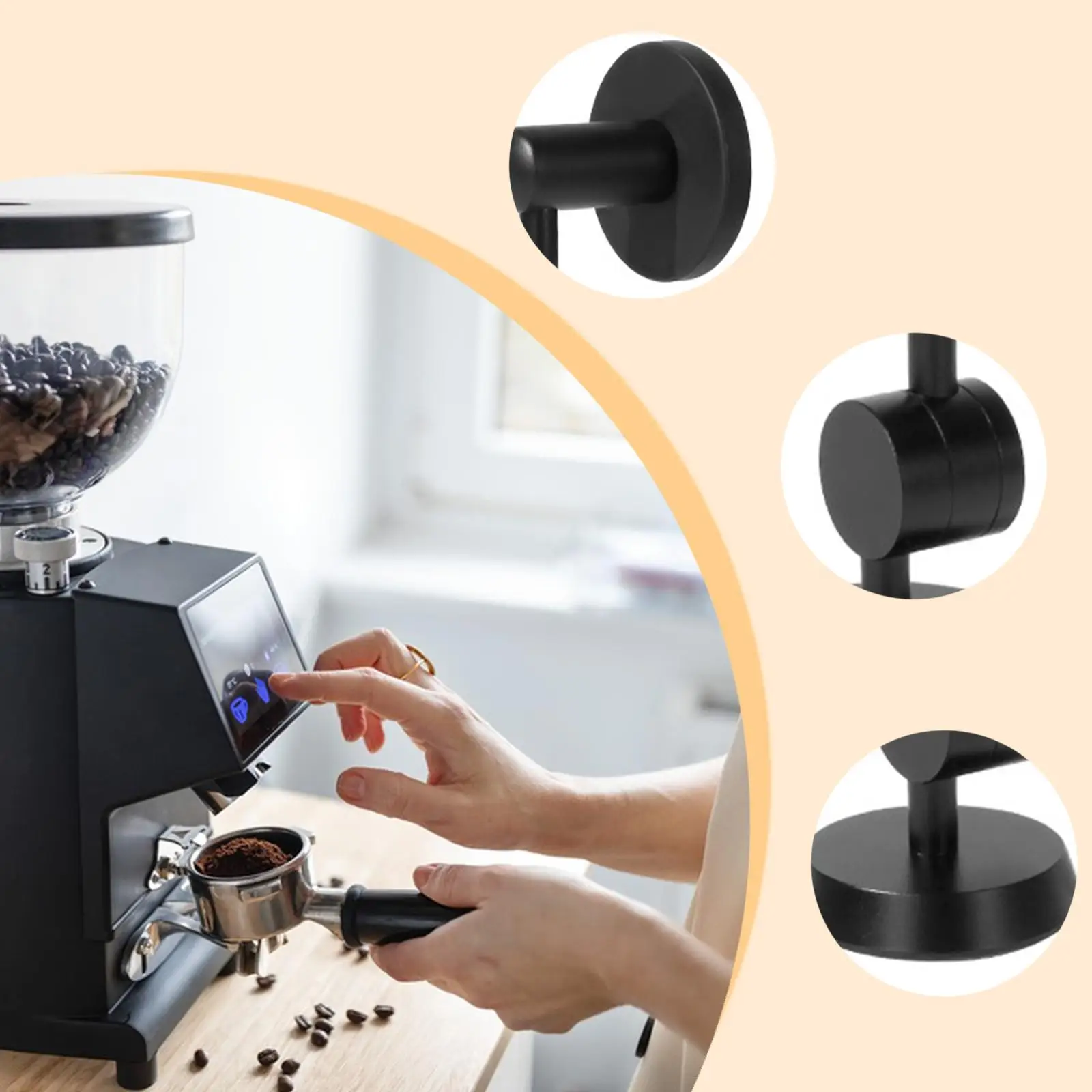 Magnetic Espresso Puck Screen Rack Aluminum Alloy Coffee Filter Holder Stand for Espresso Machine Organizer Save Counter Space