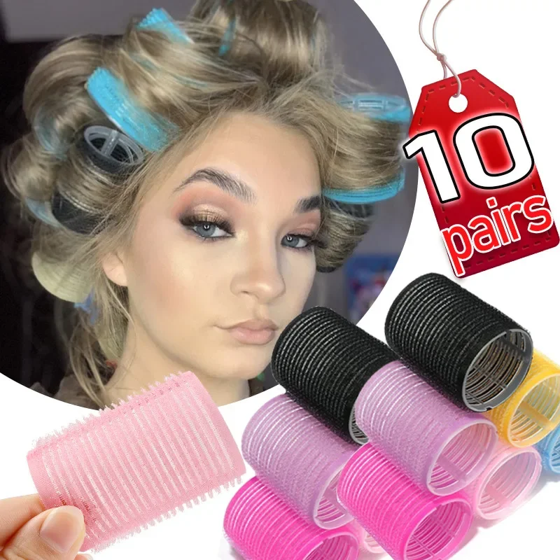 Candy Color Self-Grip Hair Rollers Hair Curlers No Heat Hair Bangs Volume Self-adhesive Hook & Loop DIY Styling Tools 1/5/10pcs