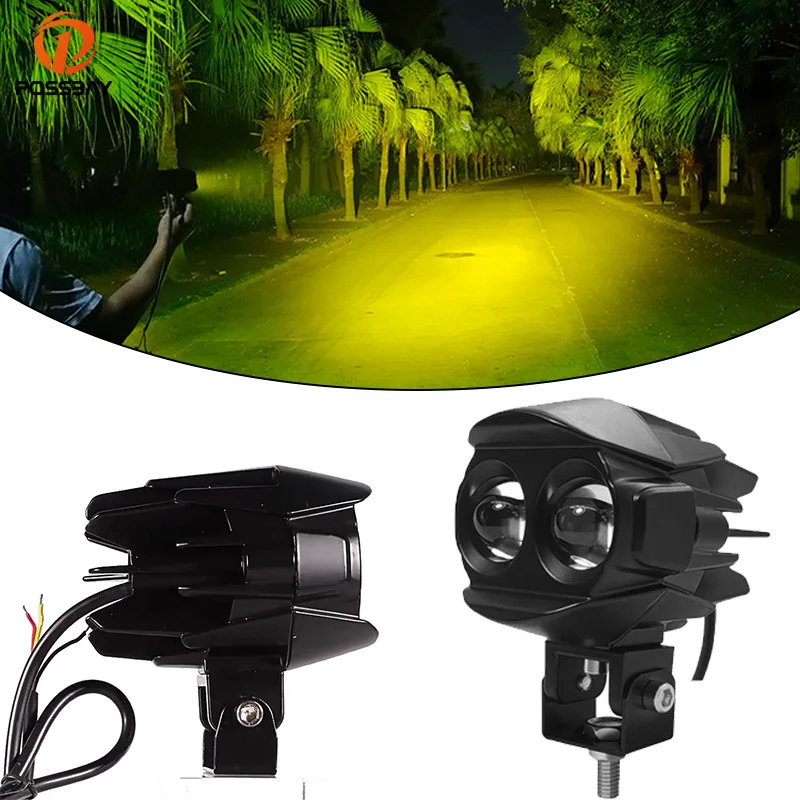 Universal 8-80V 20W Motocycle Spotlight External Headlight High/Low Beam Auxiliary Lights LED Driving Fog Light Accessories