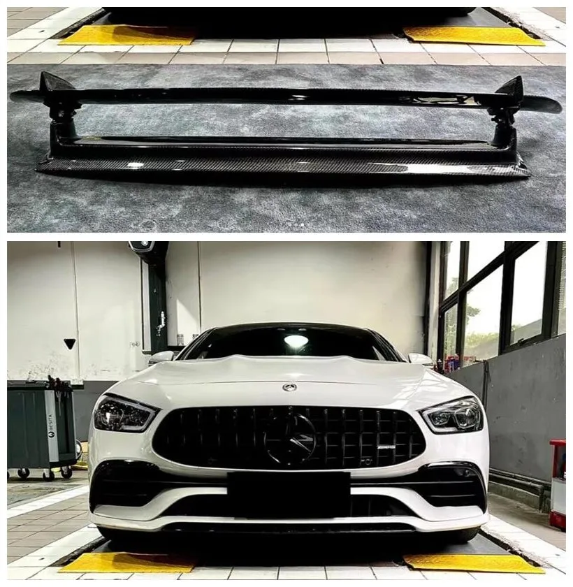 

For Mercedes Benz AMG GT GT50 GT53 GT63S 2015-2023 Real Carbon Fiber Rear Trunk Wing Roof Top Spoiler Full Body Kit