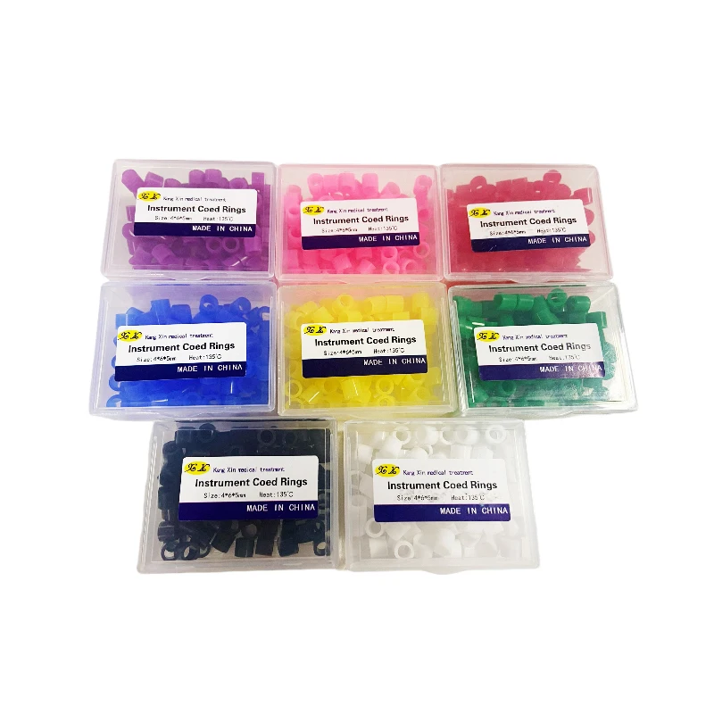 100 個歯科識別器具コードリングオートクレーブ歯科矯正シリコーンサークル口腔ケア歯科ツール用品