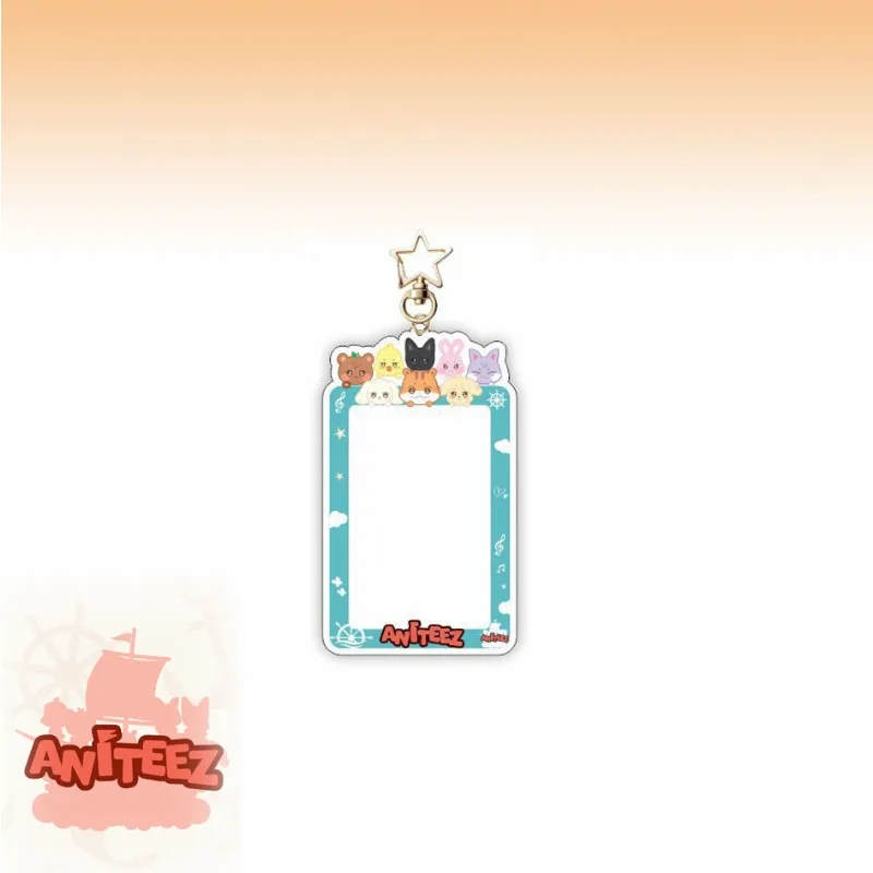 Kpop ATEEZ Cartoon Card Holder Keychain Hongjoong Seonghwa Yunho Yeosang San Mingi Wooyoung Jongho Storage Pendant Accessories