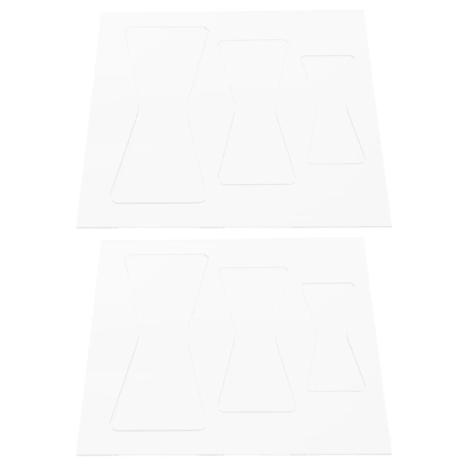2Pcs Acrylic Woodworking Template Set Clear Butterfly Bow Tie Router Jig Decorative Inlay Stencils Wood Router Letter Templates