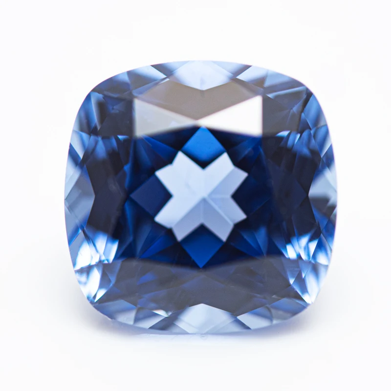Lab Grown Sapphire Square Cushion Cut Cornflower Color Charms Jewelry Making Ring Necklace Earrings Main Materials Certificate