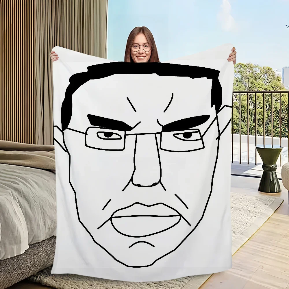 

Funny Plaid Flannel Blanket Soft Warm Plush for Sofa Living Room Office Bedroom Travel Perfect Gift