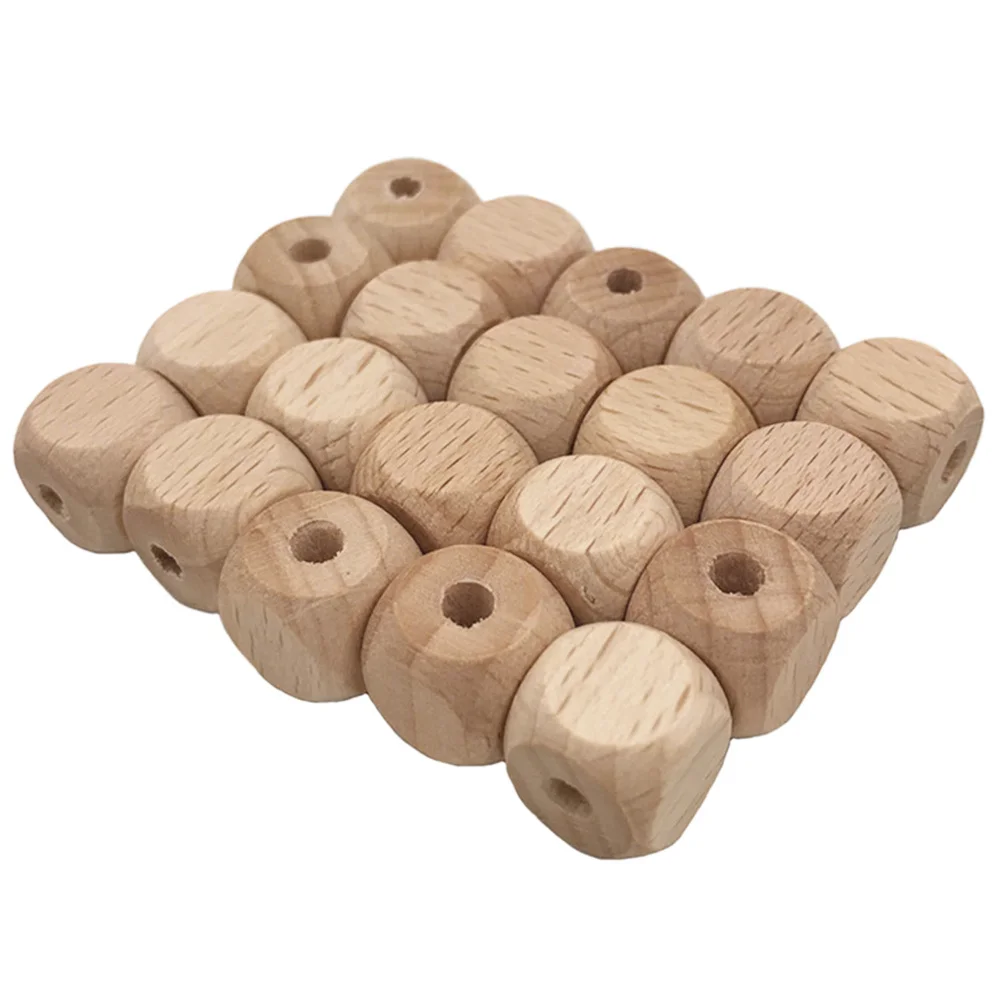 

50Pcs 12x12mm Wooden Square Beads Creative Design DIY Jewelry Accessories for Bracelet Necklace Decoration Natural Wood Beads