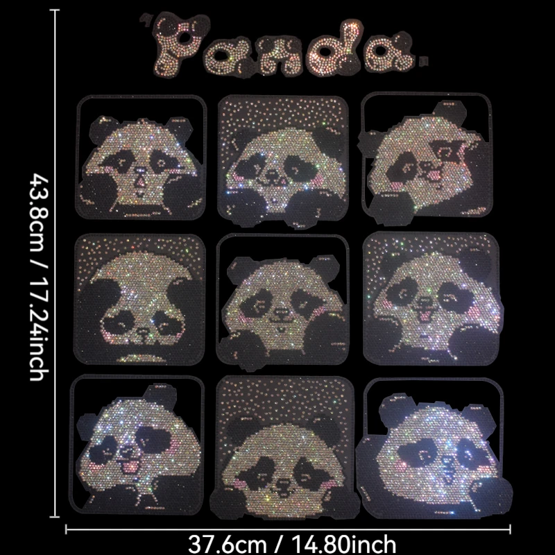

High-quality embossed diamond red panda patterns are ironed on T-shirts, jeans, hoodies and clothing accessories