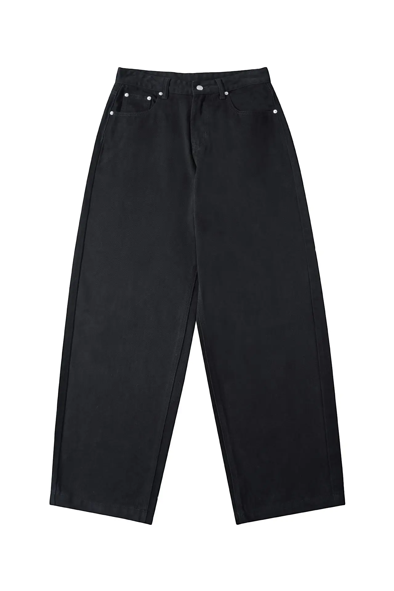 Loose Straight Leg Micro Cone Denim Jeans Men's Casual Wide Leg Long Trousers American Style Vintage Fashion Youth Pop Cotton
