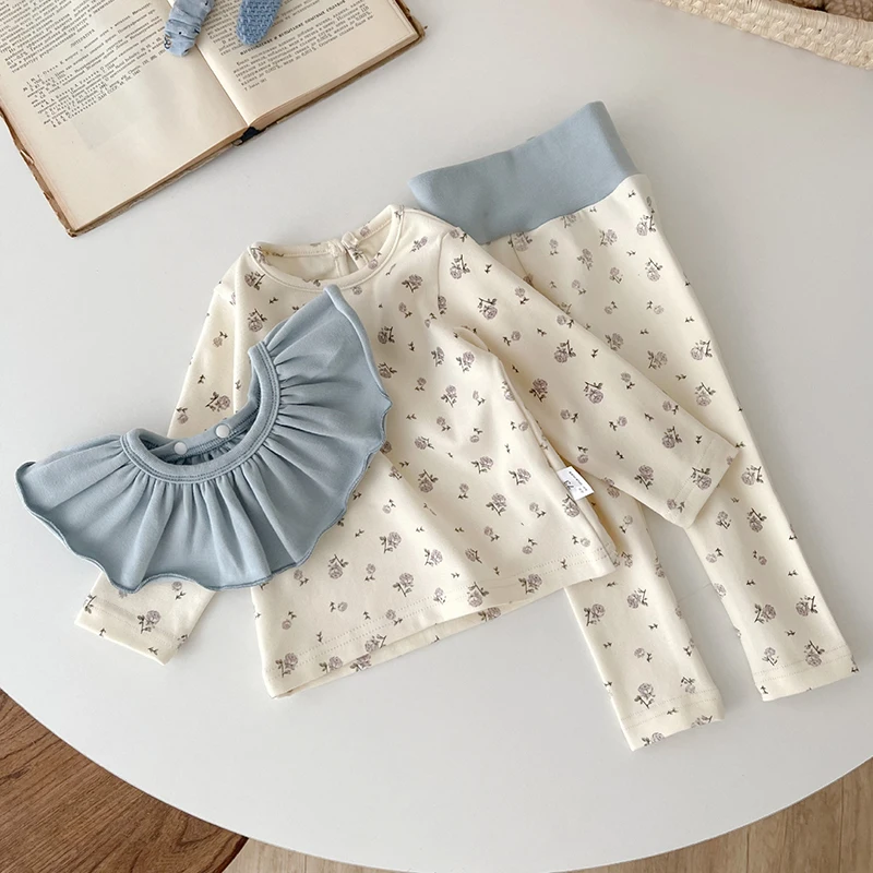 

Autumn Kids Baby Girls Long Sleeve Printing T-shirt + Pants 3Pcs Clothing Sets Infant Baby Girls Pajamas Children's Clothes Suit