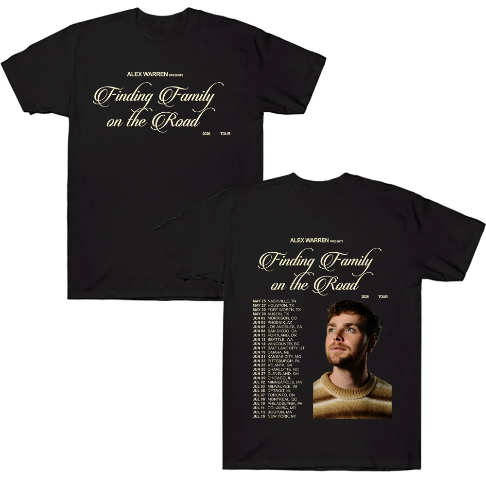 أليكس وارن العثور على الأسرة على الطريق 2026 جولة تي شيرت قصير الأكمام القطن تيز Comfor الصيف النساء الرجال الملابس جودة عالية