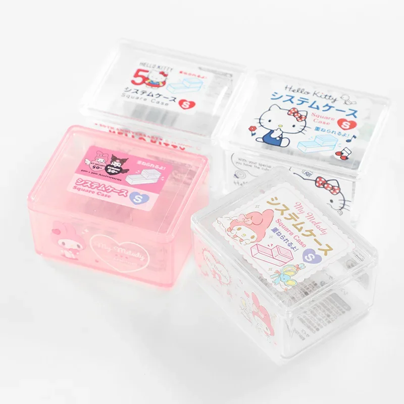 Sanrio HelloKitty Storage Box Cover Can Be Stacked for Storage, Dustproof Jewelry Box, Household Small Box, Transparent view 2