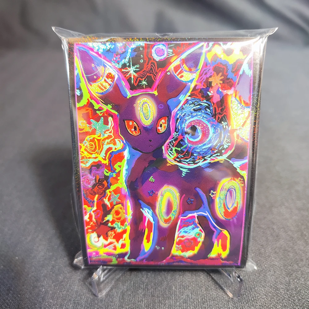 50PCS 66*91mm Holographic Anime Cards Sleeves Board Game Trading Card Protector Perfect Fit PTCG Card