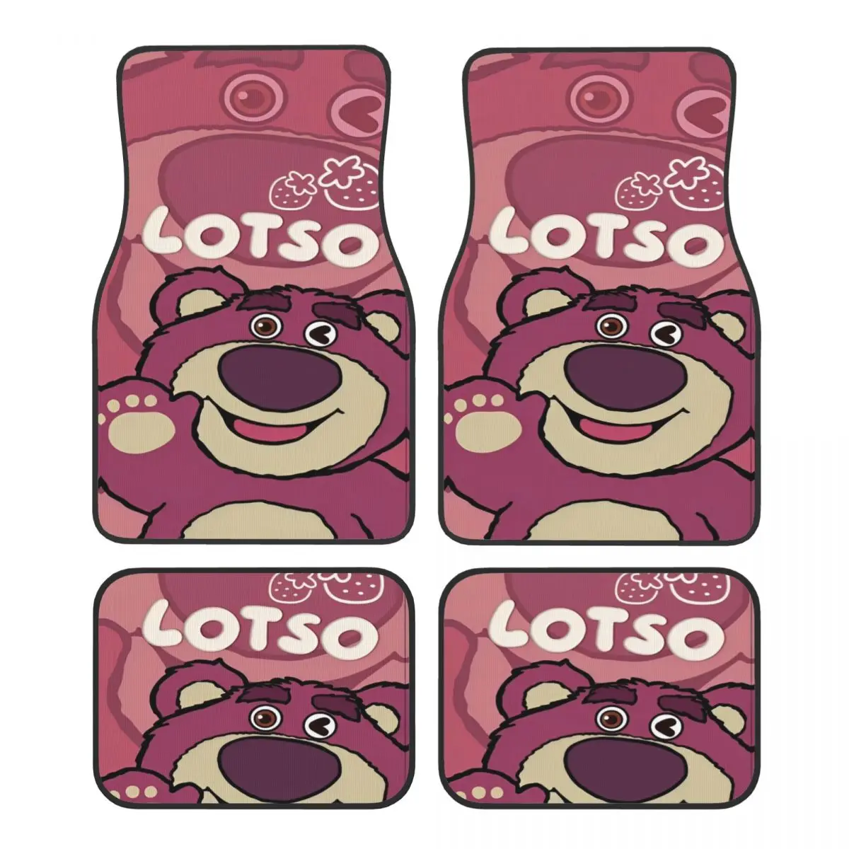 

Lotso Pink Bear Car Floor Mats Carpet Set of 4 Anti-Slip Universal Automotive Floor Mat Fit for Sedans Cars