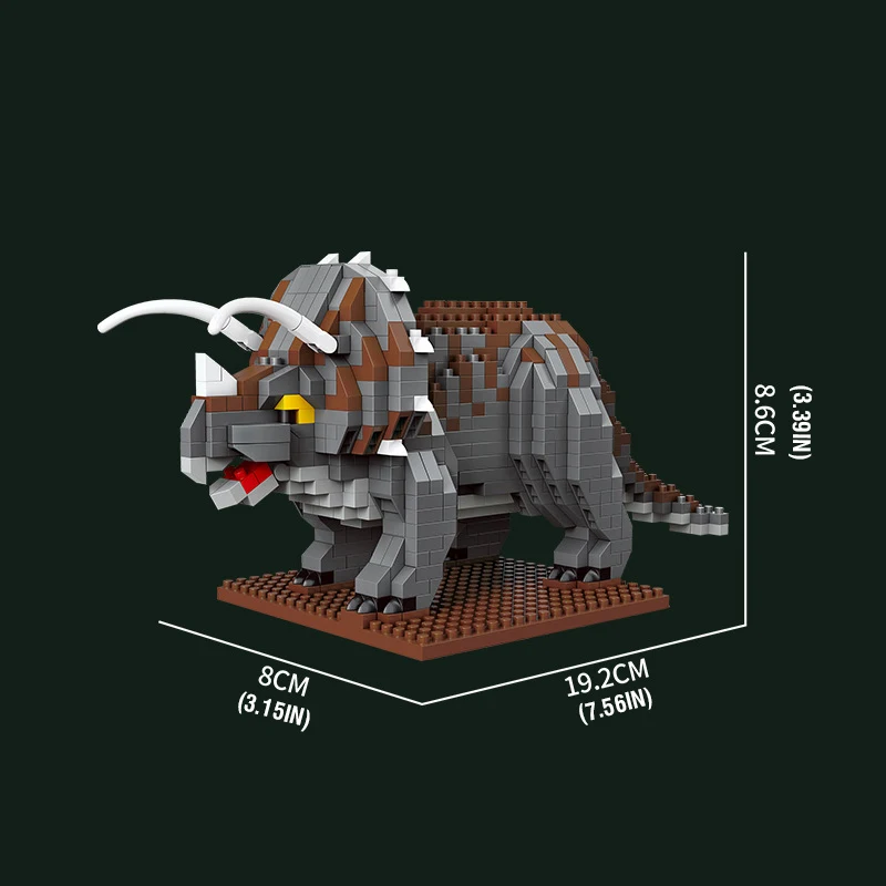 Micro Bricks Blocks Dinosaur Series Tyrannosaurus Rex Pterosaur Building Block Parent-Child Educational Toys Children's Leisure
