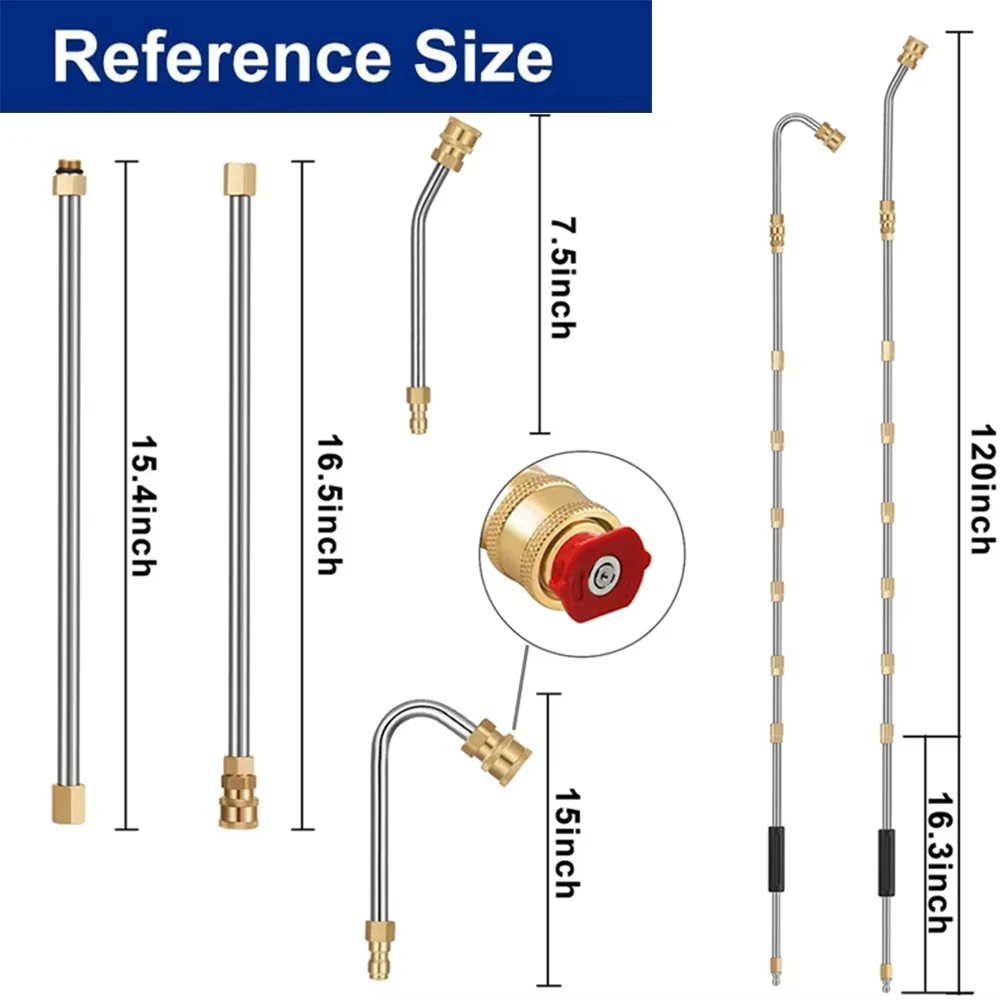 Pressure Washer Extension Wand Set Outdoor Car Wash Accessories Spear Car Wash Nozzle Quick Connect Tool Karcher Parkside Lavor