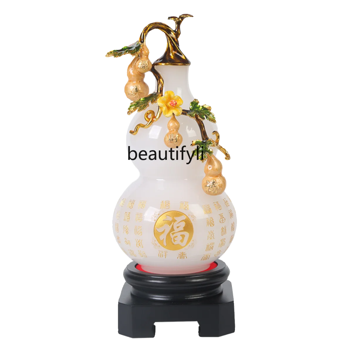 

Chinese Glaze Gourd Ornaments Fortune Bringing and Home-Exorcising Home Decorations Living Room Wine Cabinet Decorations Gift